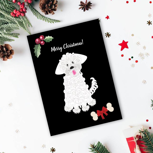 Tarjeta Festiva Chica Linda Perro Maltés Personalizable (Subido por el creador)