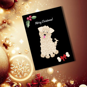 Tarjeta Festiva Chica Linda Perro Maltipoo Personalizable