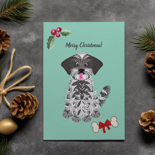 Tarjeta Festiva Chica Linda Perro Shih Tzu Personalizable