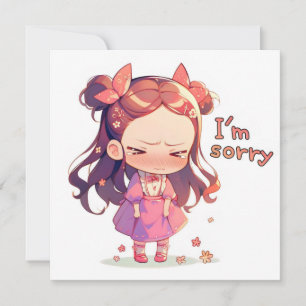 Tarjeta Festiva Chica llorando del anime Pido disculpas