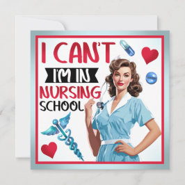 Tarjeta Festiva Chica Monísima y Nostálgica de Enfermería en la Es