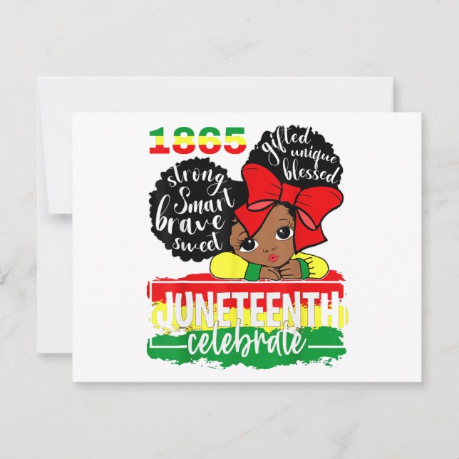Tarjeta Festiva Chica negro 1865 celebra la independencia D (Anverso)