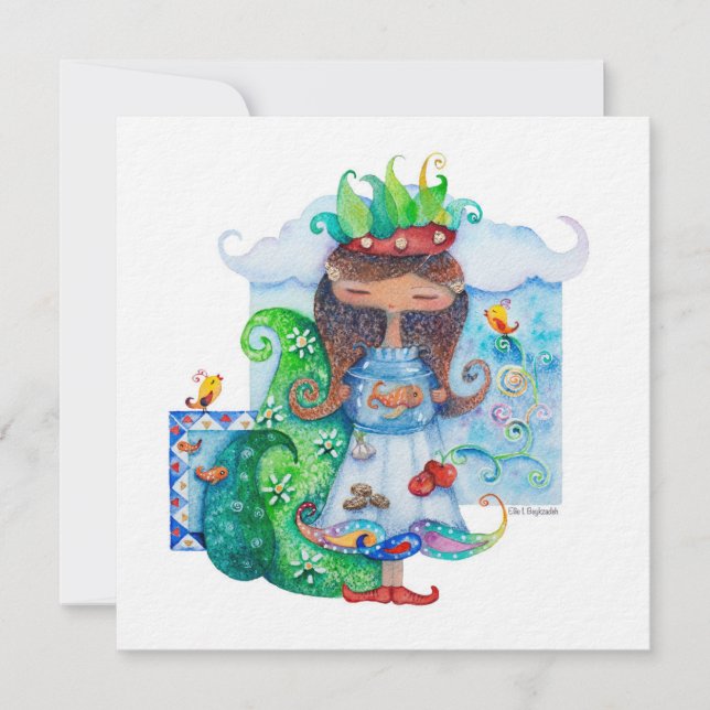 Tarjeta Festiva Chica persa (Anverso)