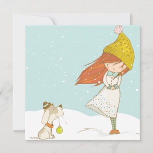 Tarjeta Festiva Chica personalizado y sus Navidades de perro