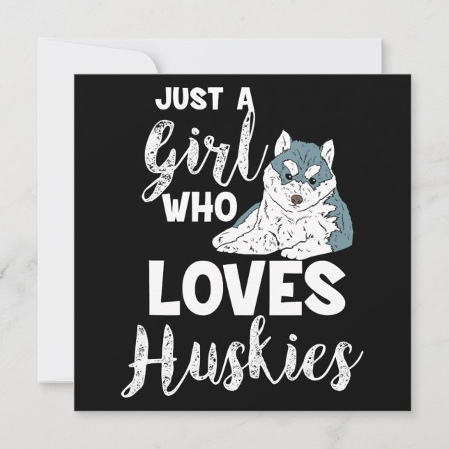 Tarjeta Festiva Chica que ama a los Huskies Siberian Husky Dog Lov (Anverso)