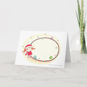 Tarjeta Festiva Chica que lleva el traje de Santa