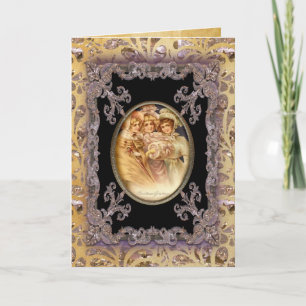 Tarjeta Festiva Chica saluda a Victorian