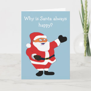 Tarjeta Festiva Chica travieso Bad Santa 😂 Humor gracioso de Chis
