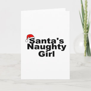 Tarjeta Festiva Chica travieso de Santas