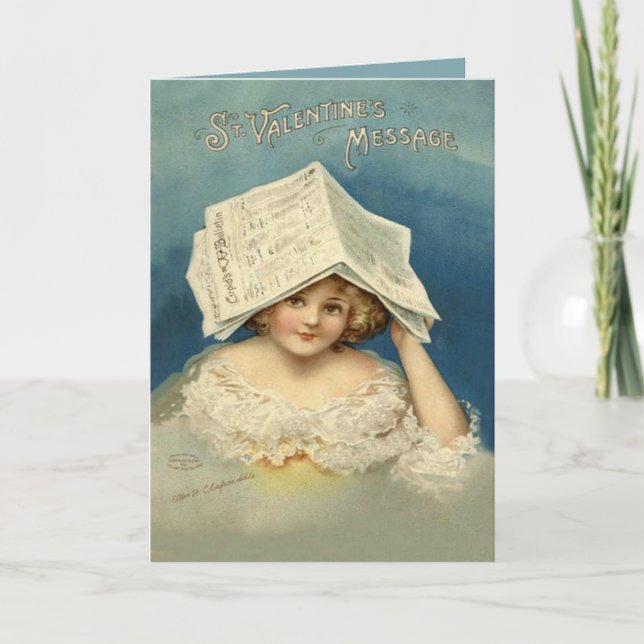 Tarjeta Festiva Chica Valentine (Anverso)