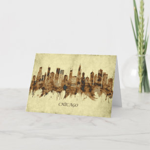 Tarjeta Festiva Chicago Illinois Cityscape