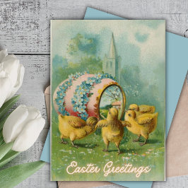 Tarjeta Festiva Chicas con Huevo de Pascua Personalizado Cristiano