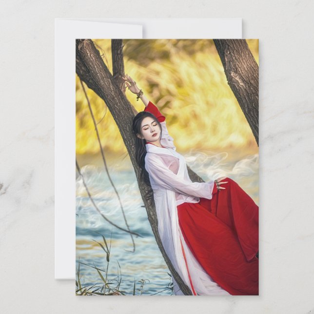 Tarjeta Festiva Chicas de Japón (Anverso)