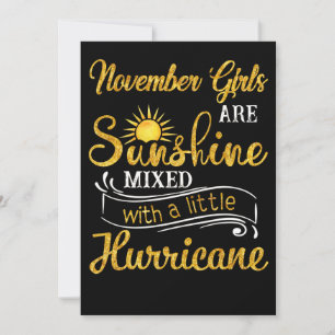 Tarjeta Festiva Chicas De Noviembre Se Mezclan El Sol Con El Hurac