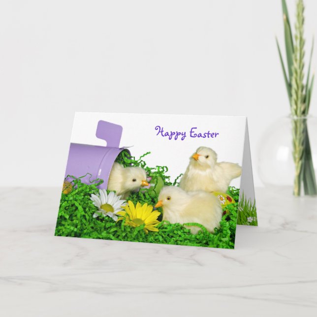 Tarjeta Festiva Chicas de Pascua con buzón (Anverso)