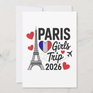 Tarjeta Festiva Chicas descaradas viaje a París 2026 vacaciones re