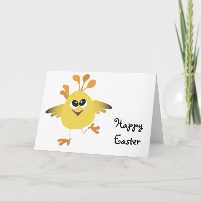 Tarjeta Festiva Chick feliz (Anverso)