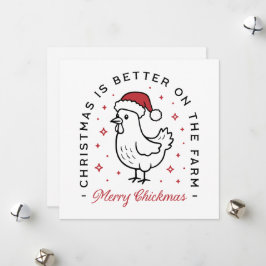 Tarjeta Festiva Chicken Merry Christmas country citas graciosas