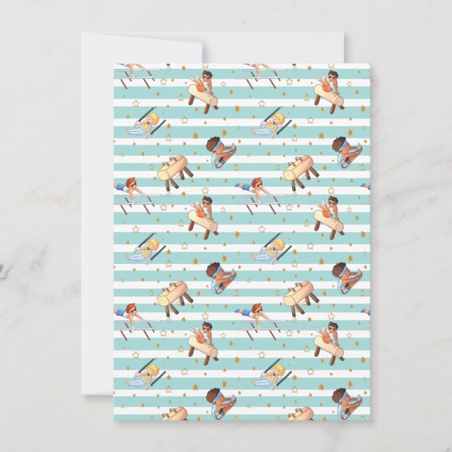 Tarjeta Festiva Chicos Gimnasia Anillos Barras Paralelas Pommel Ca (Anverso)