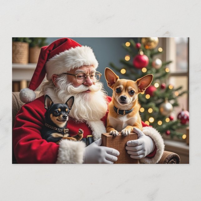 Tarjeta Festiva Chihuahua Christmas Card (Anverso)