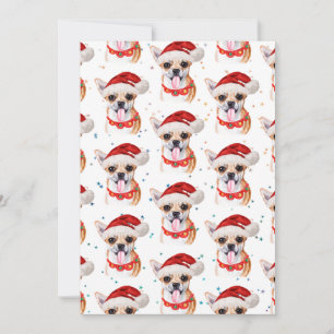 Tarjeta Festiva Chihuahua Cuppy En El Patrón De Navidades De Santa