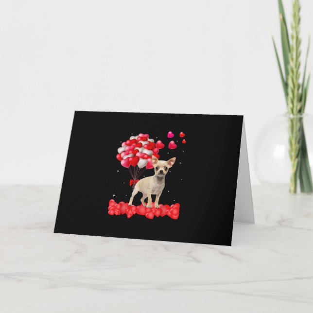 Tarjeta Festiva chihuahua día de San Valentín fuera amante del per (Anverso)