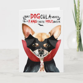 Tarjeta Festiva Chihuahua Dog Funny Count DOGcula Halloween