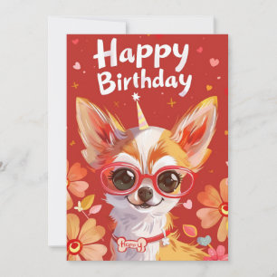 Tarjeta Festiva Chihuahua Feliz cumpleaños
