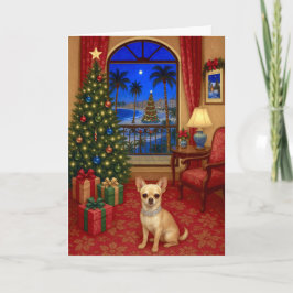 Tarjeta Festiva Chihuahua Holiday Card