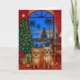 Tarjeta Festiva Chihuahua Holiday Card