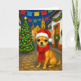 Tarjeta Festiva Chihuahua Holiday Card