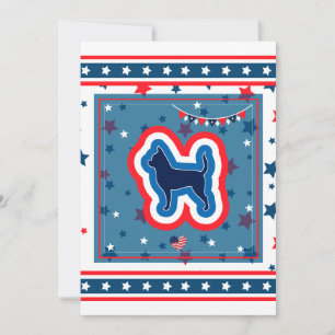 Tarjeta Festiva Chihuahua Patriótico Rojo Blanco Y Azul 4 De Julio