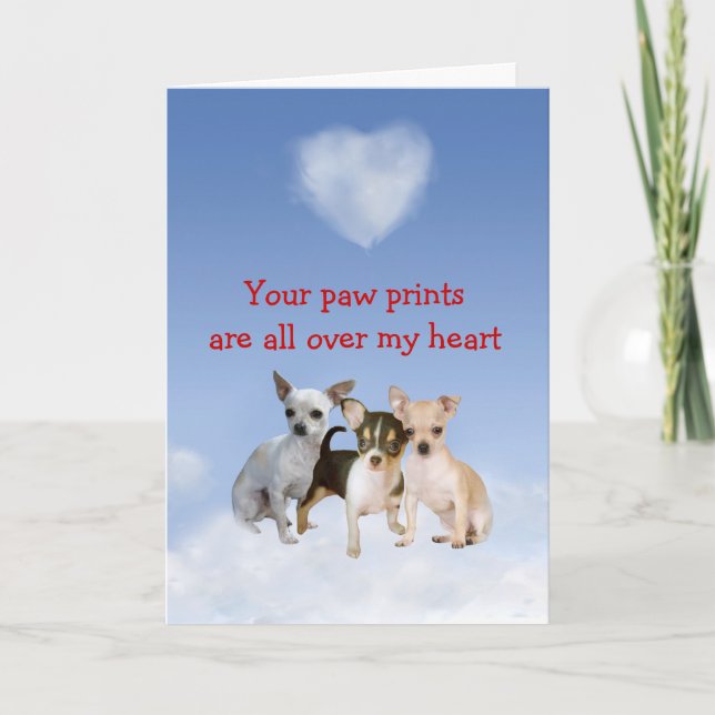 Tarjeta Festiva Chihuahua Puppy Love Card (Anverso)