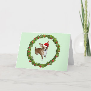 Tarjeta Festiva Chihuahua Santa