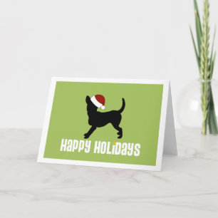Tarjeta Festiva Chihuahua Santa Hat