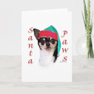 Tarjeta Festiva Chihuahua Santa Paws