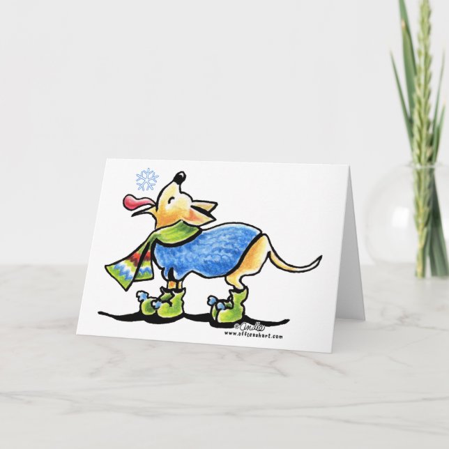 Tarjeta Festiva Chihuahua Winowflake (Anverso)