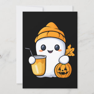 Tarjeta Festiva Chill Ghost Coffee Cálido Cae