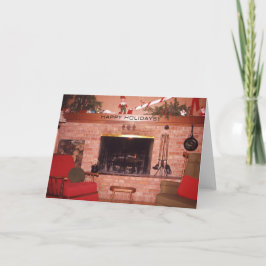 Tarjeta Festiva Chimenea de feriado de los navidades