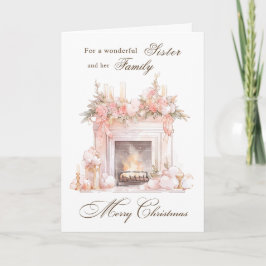 Tarjeta Festiva Chimenea de Navidades hermanos