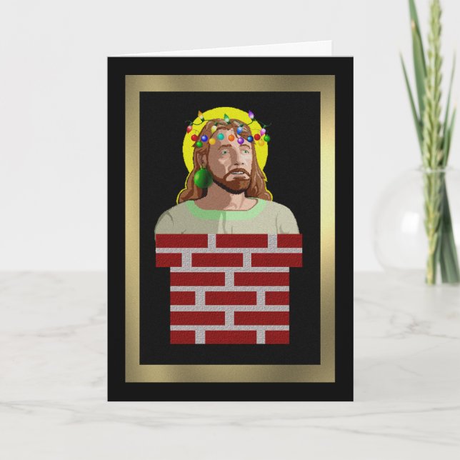 Tarjeta Festiva Chimney Jesus (Anverso)