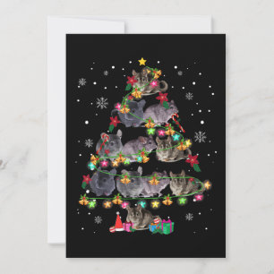 Tarjeta Festiva Chinchilla Christmas Tree Funny Rodents Lover Xmas