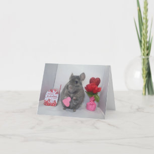 Tarjeta Festiva Chinchilla del día de San Valentín indeciso