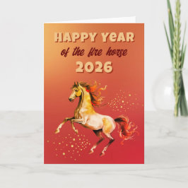 Tarjeta Festiva Chinese Happy Year of the Fire Horse 2026 