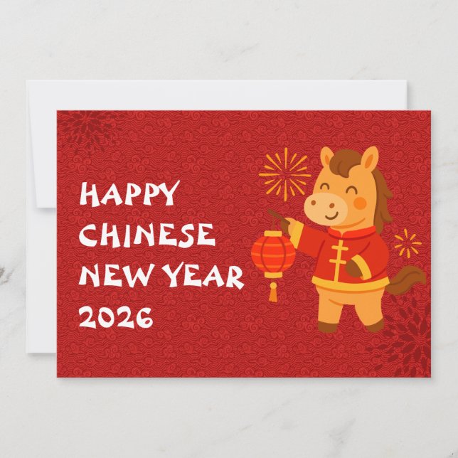 Tarjeta Festiva Chinese New year of the Horse 2026 (Anverso)
