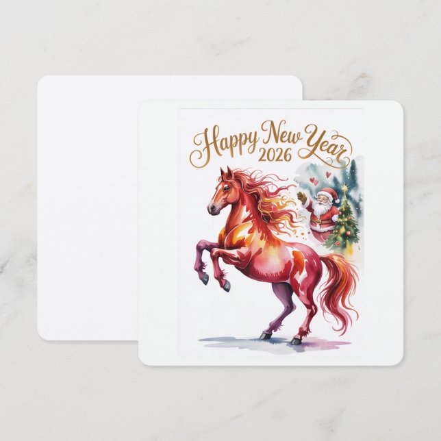 Tarjeta Festiva Chinese New year of the Horse 2026 (Anverso / Reverso)