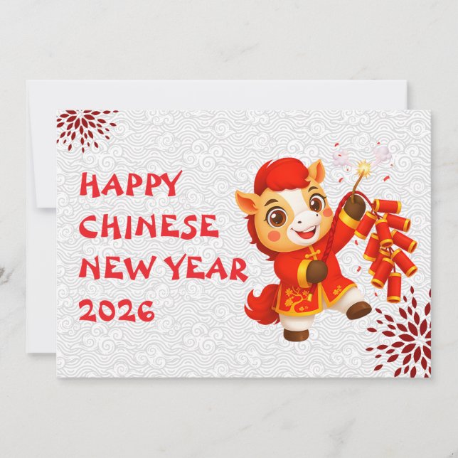 Tarjeta Festiva Chinese New year of the Horse 2026 (Anverso)