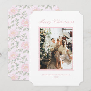 Tarjeta Festiva Chinoiserie Rosa Grandmillennial del Sur