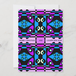 Tarjeta Festiva Chintz bohemio 48 Navidades negros morados