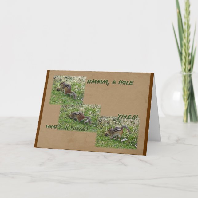 Tarjeta Festiva Chipmunk oriental - Tamias striatus - YIKES (Anverso)